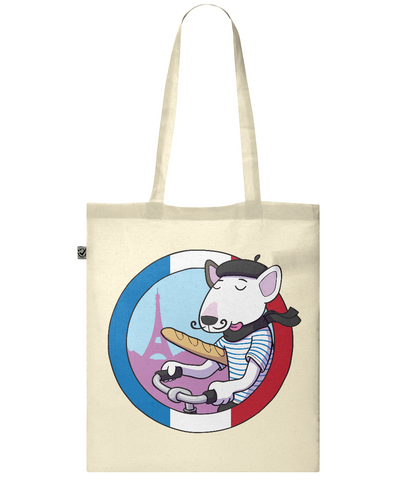 Bull Terrier French Cyclist Tote Bag