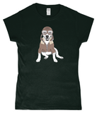 Women's Bull Terrier Aviator Fitted T-Shirt