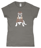 Women's Bull Terrier Aviator Fitted T-Shirt