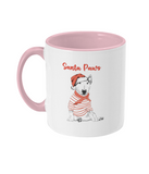 Two Toned Mug Santa Paws tea mug